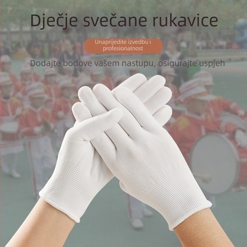 Najlon etiketske rukavice - monokromatske prstne rukavice, fakultetski stil, za uzrast od 3 godina i više