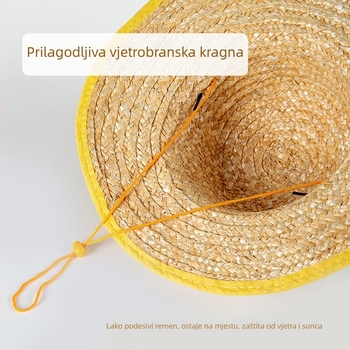 Šešir od slame za djecu, za sve sezone, uzrasti 2–4, 4–6, 8–10 i preko 10 godina, proljeće 2024