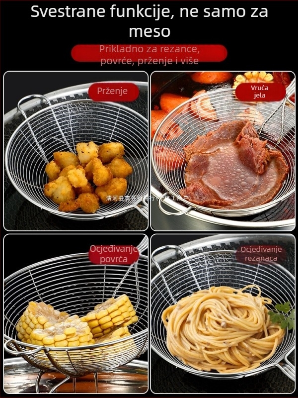 316L nehrđajući čelik, prehrambene kvalitete za goveći hot pot, kućna upotreba, otporan na visoke temperature, držač od nehrđajućeg čelika