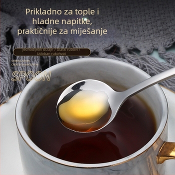 Desertna žlica od nehrđajućeg čelika 304, mala okrugla, zlatno obojena, za miješanje kave i meda, dječji pribor