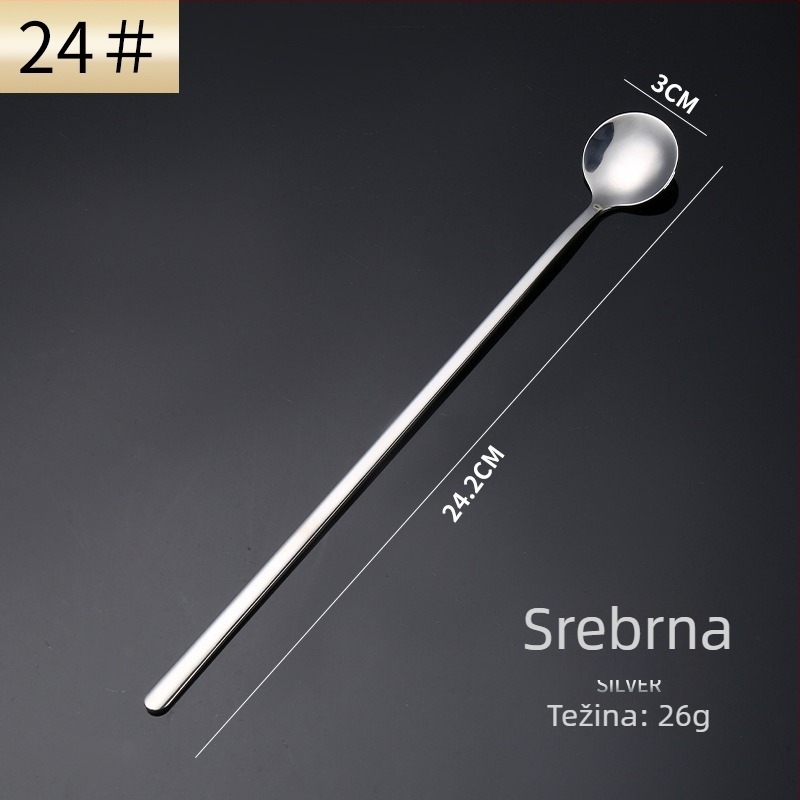 Desertna žlica od nehrđajućeg čelika 304, mala okrugla, zlatno obojena, za miješanje kave i meda, dječji pribor