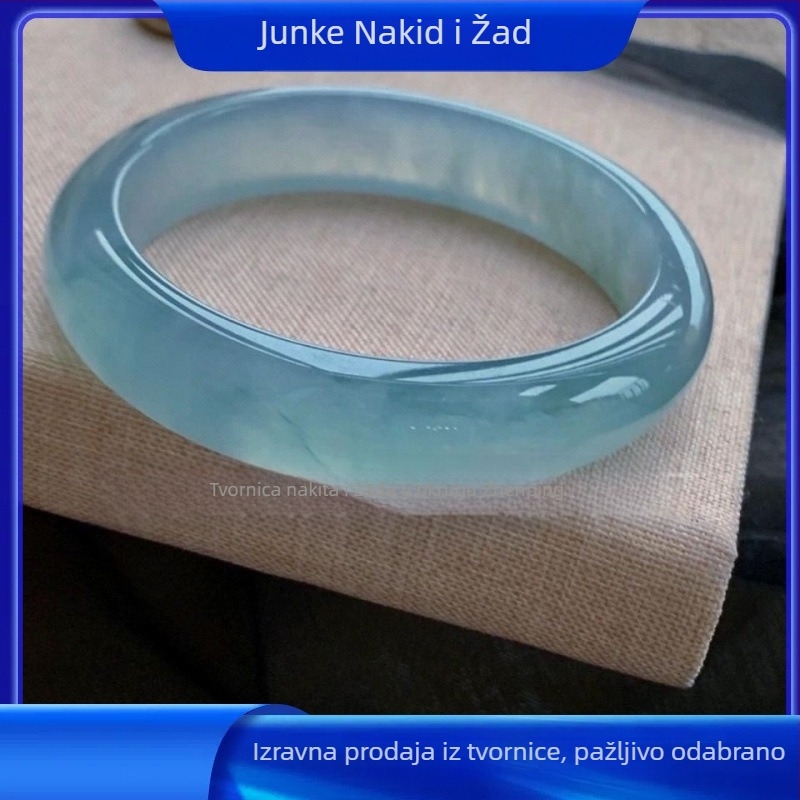 Zhuoyuke prirodni kvarcit- jade geometrijski narukvica, poliran završetak