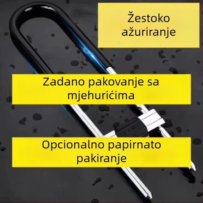 Željezni U-oblik brave za staklena vrata vitrina, dvostruka vrata, mortise tip brave, protiv krađe, produženi oblik U