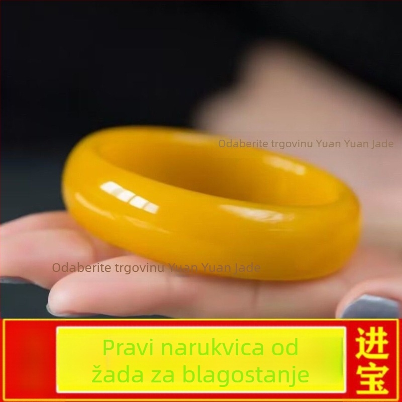 Narukvica - prirodni Huanglong jadeit, Hetianski jadeit, ženski etnički antički stil