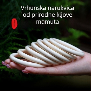 Prirodni mamutski slonovački narukvica, leden materijal, pun uzorak kružnog dizajna, široka verzija, stil carske konkubine