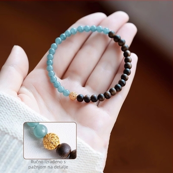Narukvica od agarwood Baolide Xing, unisex, svjež i elegantan dodatak za ruku s jade kuglicama