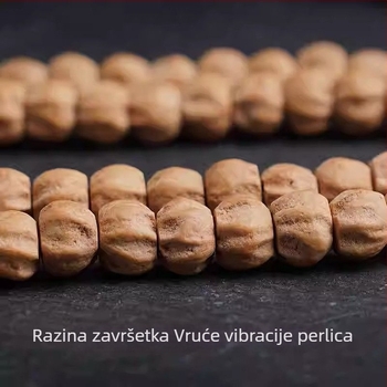 Unisex narukvica od sjemenki ciprusa i tirkiznih perli — ručno izrađena, zlatom ugravirani jade, geometrijski stakleni perli, prilagodljivo
