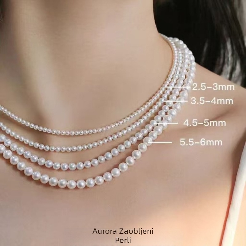 Ogrlica od slatkovodnih bisera, savršen krug, 925 srebro, Shuimu Jewelry, Ljeto 2023