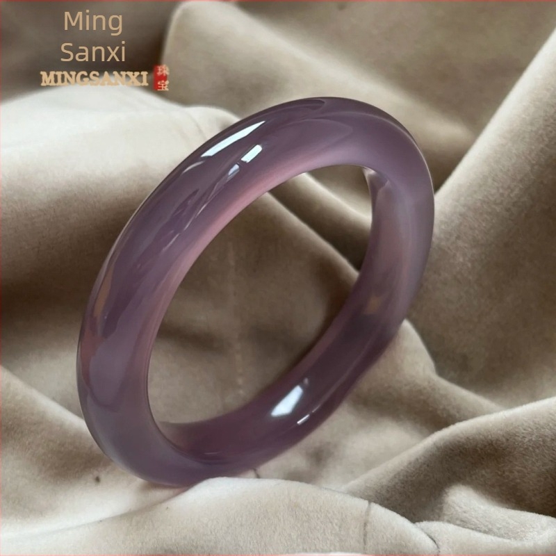 Kalcedonovski narukvica, kružni oblik, polirani završetak, stil lagan luksuz, pakiranje u zasebnoj ambalaži, branda: Three Jubilee of the Ming Dynasty