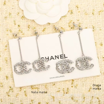 Naušnice od bakra stekstom u obliku slova/broja, dijamantnom ugradnjom, vilinski stil, za žene