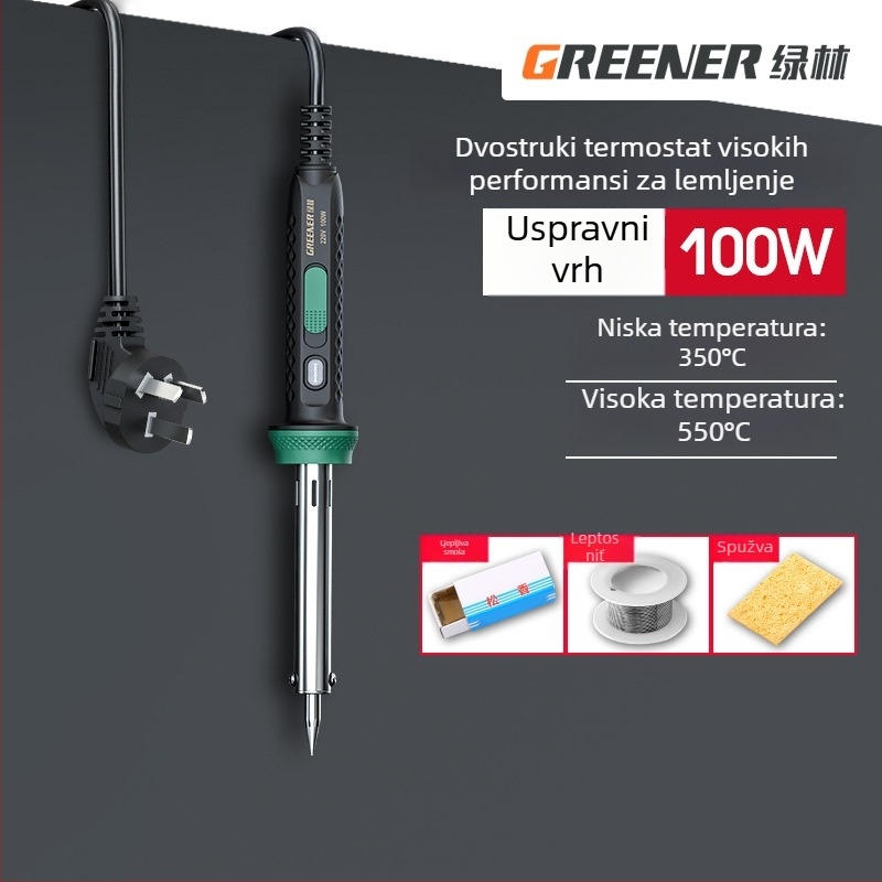 GREENER/Green Forest Električni set za lemljenje za kućnu upotrebu, visoka snaga za industrijsko zavarivanje, višenamjenski lemni pištolj