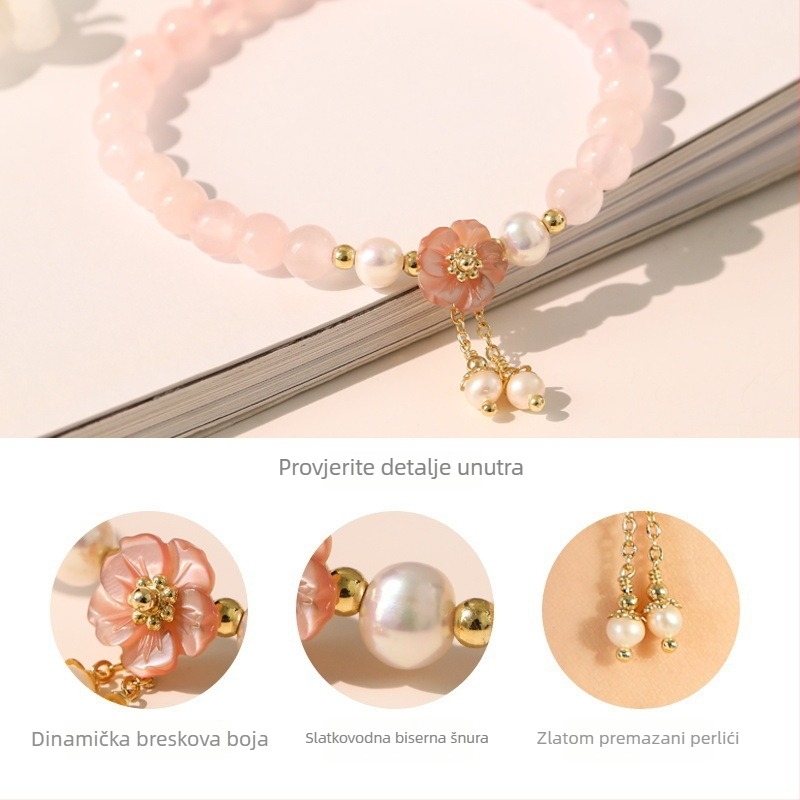 Narukvica od kristala u prahu – romboidni oblik, za žene, korejski stil, elektroplatirano