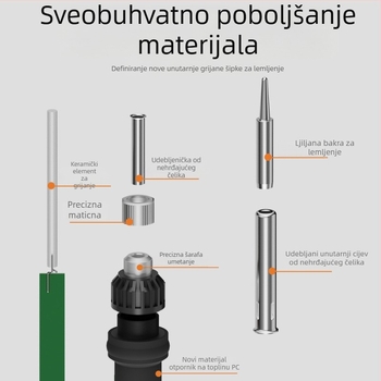 Električno lemilo s keramičkim grijaćim elementom, 220V, profesionalnog ranga, za lemjenje, desoldering i pirografiju