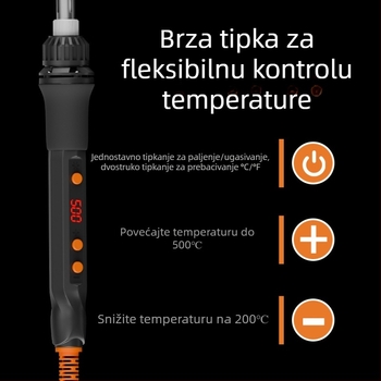 Električno lemilo s keramičkim grijaćim elementom, 220V, profesionalnog ranga, za lemjenje, desoldering i pirografiju