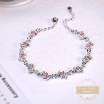 Narukvica od S925 srebra s topazom, romb oblik, korejski stil