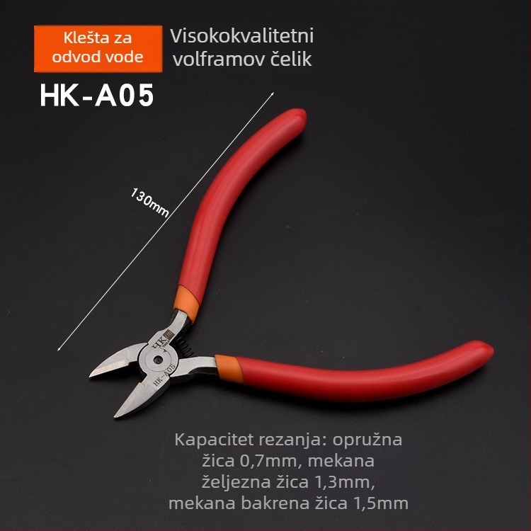 HK diagonalne kliješta, materijal: volfram čelik, težina 0.3, promjer rezanja 0.6, pogodno za željezo/čelik/plastika