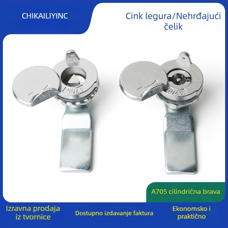 A705 brava jezika za vanjsku kutiju za distribuciju – cilindrična brava, cinkova legura, univerzalno za kutije, moderan jednostavan dizajn