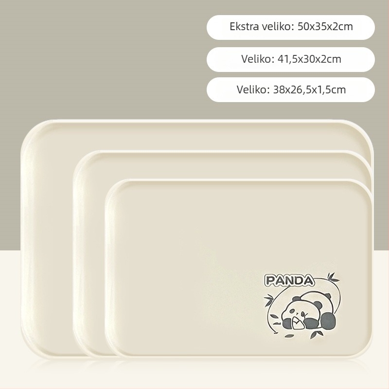 Plastični pladanj, kvadratnog oblika, karikaturalni uzorak, nordijski stil, glazirana površina.