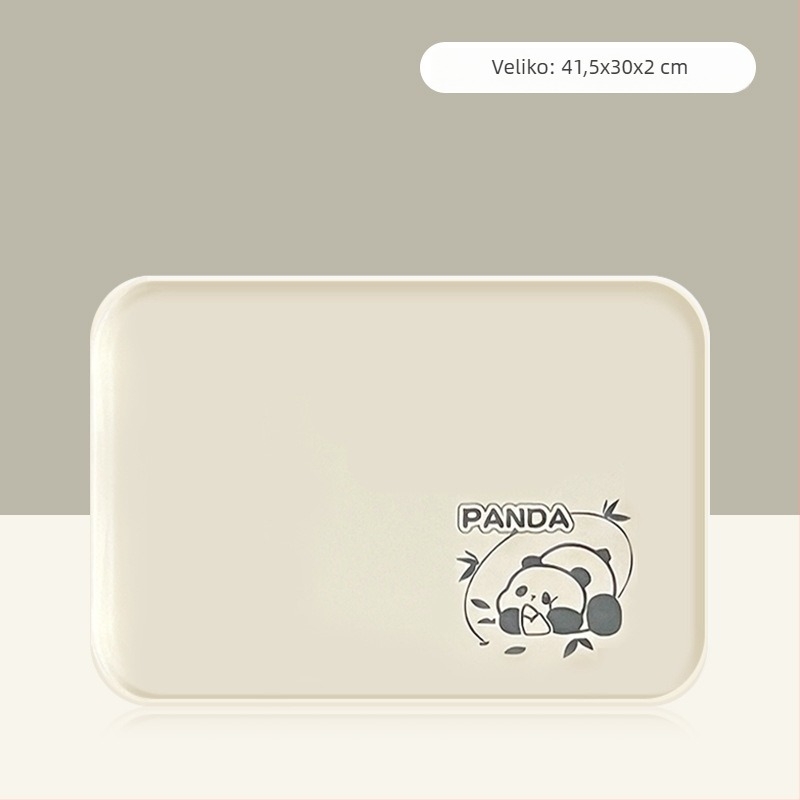 Plastični pladanj, kvadratnog oblika, karikaturalni uzorak, nordijski stil, glazirana površina.