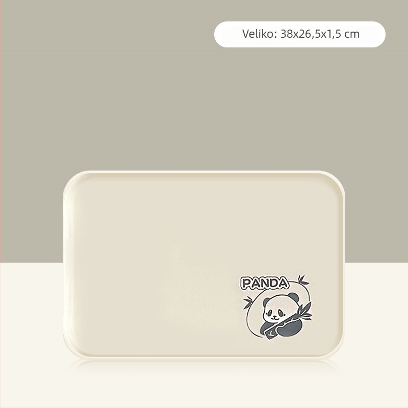 Plastični pladanj, kvadratnog oblika, karikaturalni uzorak, nordijski stil, glazirana površina.