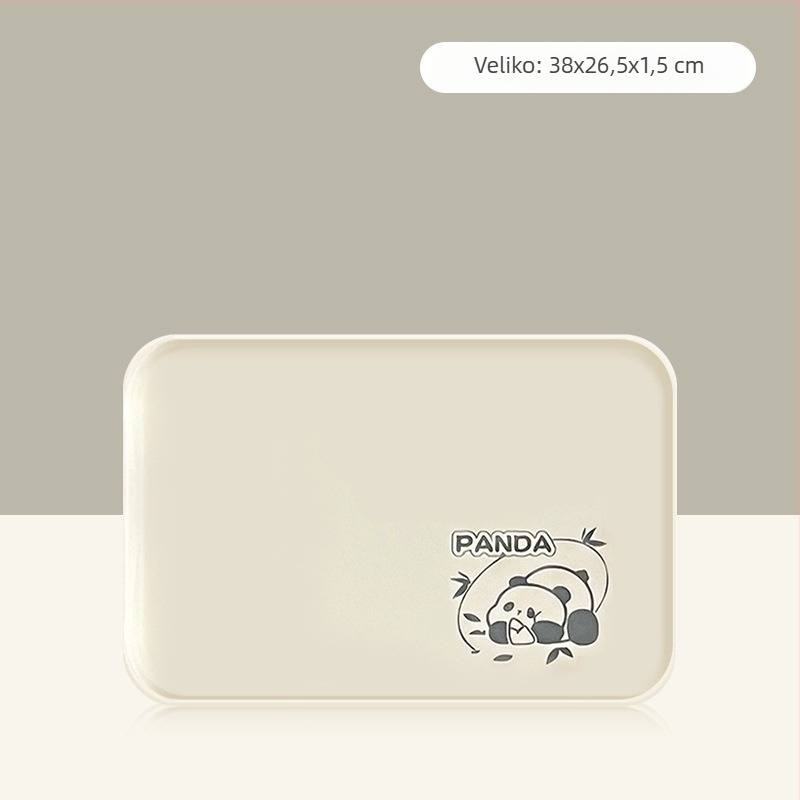 Plastični pladanj, kvadratnog oblika, karikaturalni uzorak, nordijski stil, glazirana površina.