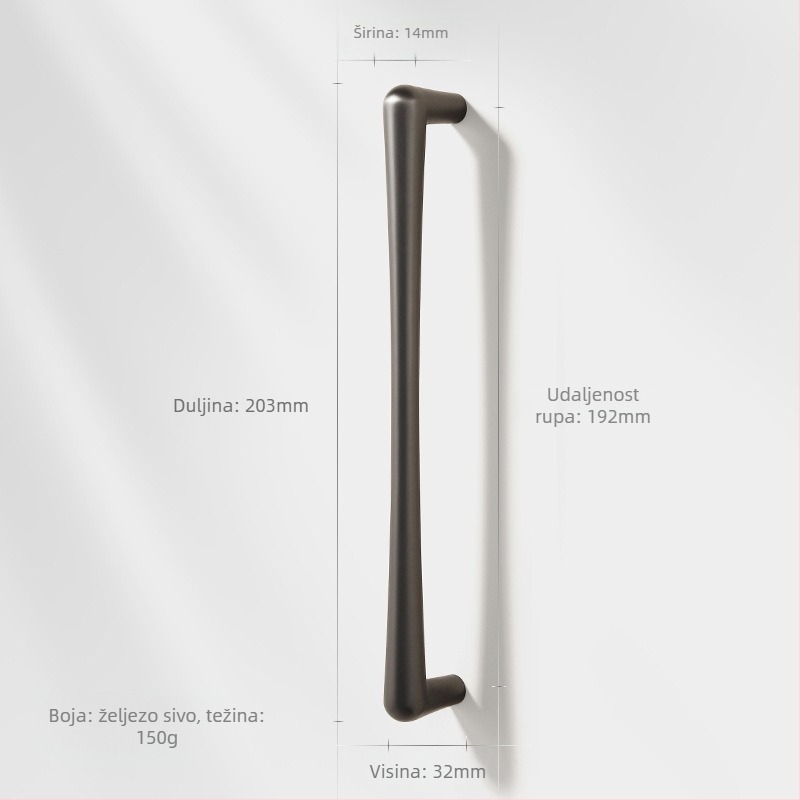 Ručka za vrata ormara; moderan i minimalistički stil (Marka Zhuomeijia; Primjena: vrata ormara i ladice; Materijal: cinkova legura; Premaz: elektroplatiranje)