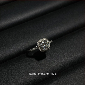 Prsten od 925 srebra s moissanitom, geometrijskog kvadratnog oblika, za žene – Meibei Silver City