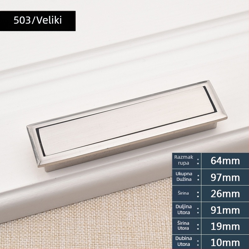 Fort Mary 589 Ručica za vrata ormarića i ladice – cinkova legura, elektroplating, moderni minimalistički stil