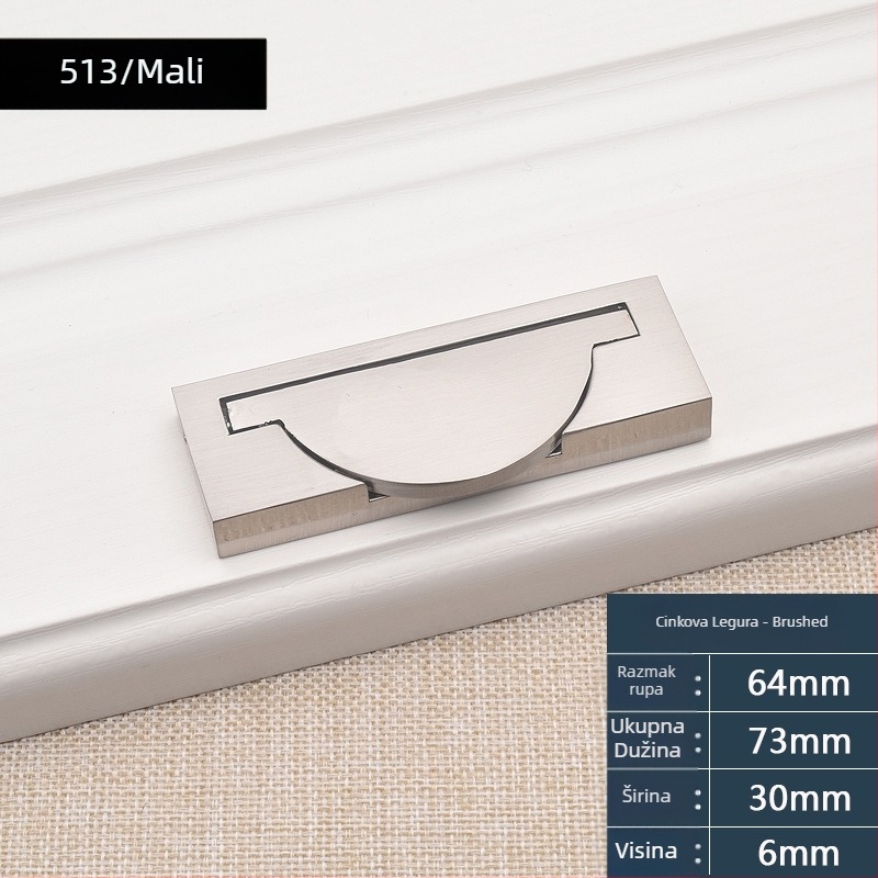 Fort Mary 589 Ručica za vrata ormarića i ladice – cinkova legura, elektroplating, moderni minimalistički stil