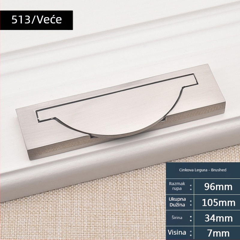 Fort Mary 589 Ručica za vrata ormarića i ladice – cinkova legura, elektroplating, moderni minimalistički stil