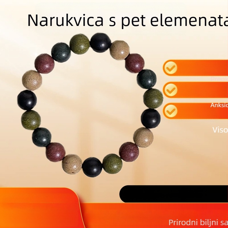 Drvena unisex narukvica s aromatičnim perlicama, podrijetlo Guangzhou, proljeće 2025