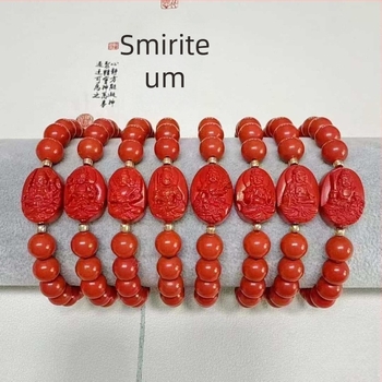 Cinnabar narukvica – ručno izrađene okrugle kuglice, novi kineski stil, unisex, Yiwu podrijetlo