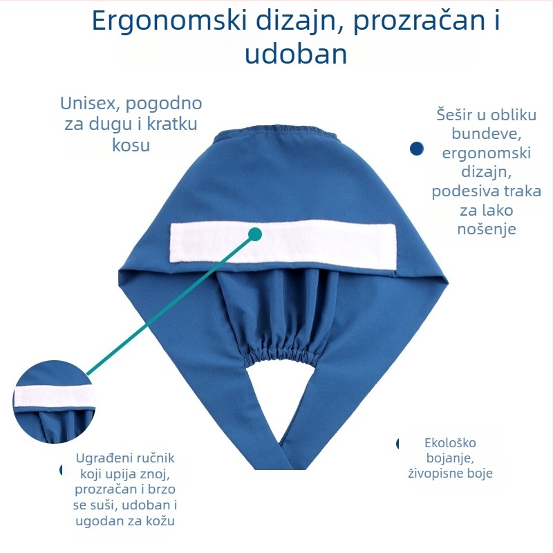 Monokromatska kirurgijska kapa za stomatologe i dentalno osoblje, kapa za glavu za veterinarske klinike i porodničke centre, podesiva veličina