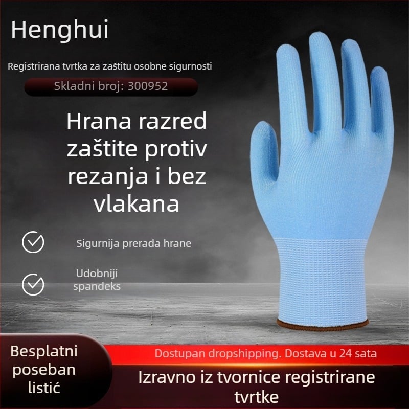 Rukavice otporne na rezanje, HPPE – Henghui, za preradu hrane, anti-cut i otporne na habanje