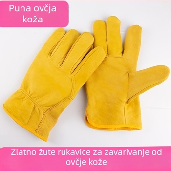 Električne rukavice za zavarivanje od ovčje kože, kratke, toplinska izolacija, otporne na habanje, 90 g