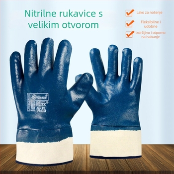 Rukavice za zaštitu na radu, nitrilnim premazom, vodonepropusne, otporne na ulje, otporne na habanje