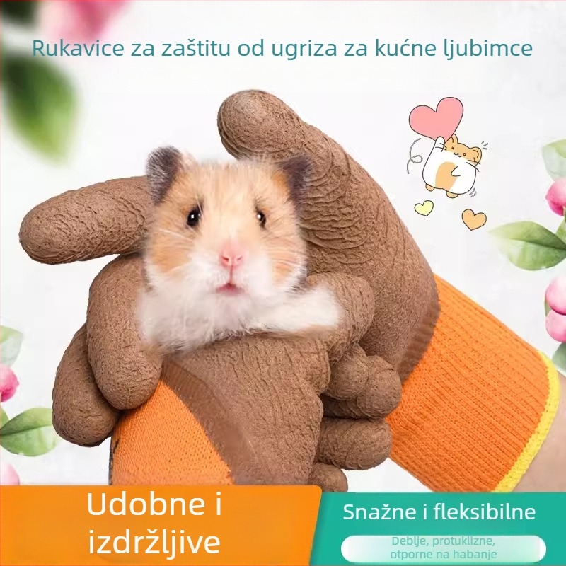 Rukavice protiv ugriza za laboratorijske miševe, gumene, tople i otporne na habanje, 100 g