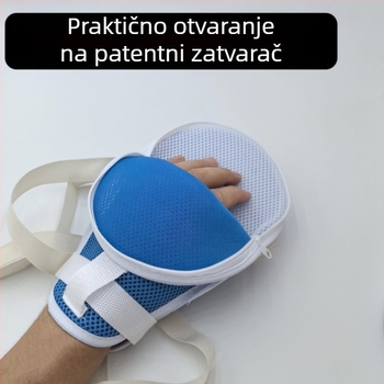 Rukavice za ograničavanje s zatvaračem, prozračne za pacijente i starije — protiv ogrebotina, protiv ispullivanja, ugrađena ploča zaštite od ogrebotina, fiksni remeni, Materijal: poliester vlakno