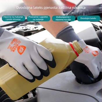 Zegu Rukavice za rad, dvostruko premazane, ulje i vodootporne, otporne na habanje i protuklizne, za tešku industriju, ribarstvo i akvakulturu (Brand: Zegu; Funkcija: Teška industrija, ribarstvo, akvakultura; Težina: 69; Upotreba: Otporne na habanje i protu