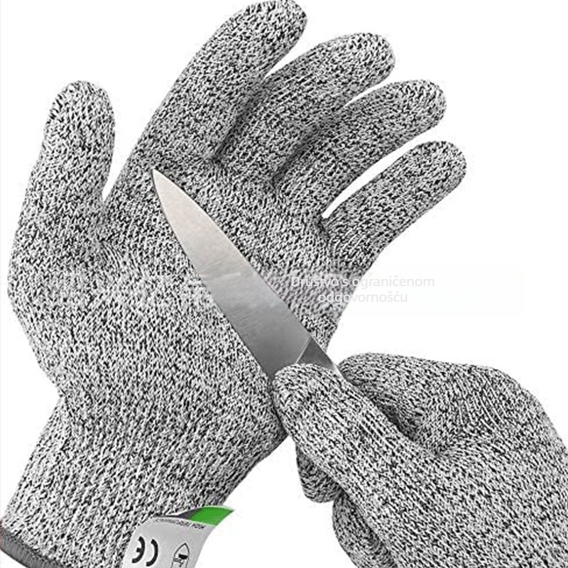 Rukavice otporne na rezanje, razina 5, otporne na ubod, HPPE-temeljene, s protukliznim premazom, za vrtlarenje, klanje i rukovanje ribama