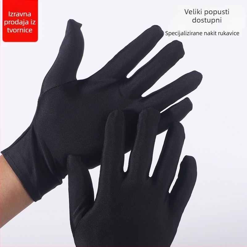 Rukavice od finih vlakana za nakit | Zaštitne luksuzne rukavice za nakit i satove, 16 g, Ruifeng; pogodne za plesne nastupe, perle, vodič za kupovinu nakita, vožnju