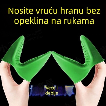 Guste silikonove rukavice za pećnicu, otporne na visoke temperature, za kućnu upotrebu, pogodne za pećnice, posude i mikrovalnu