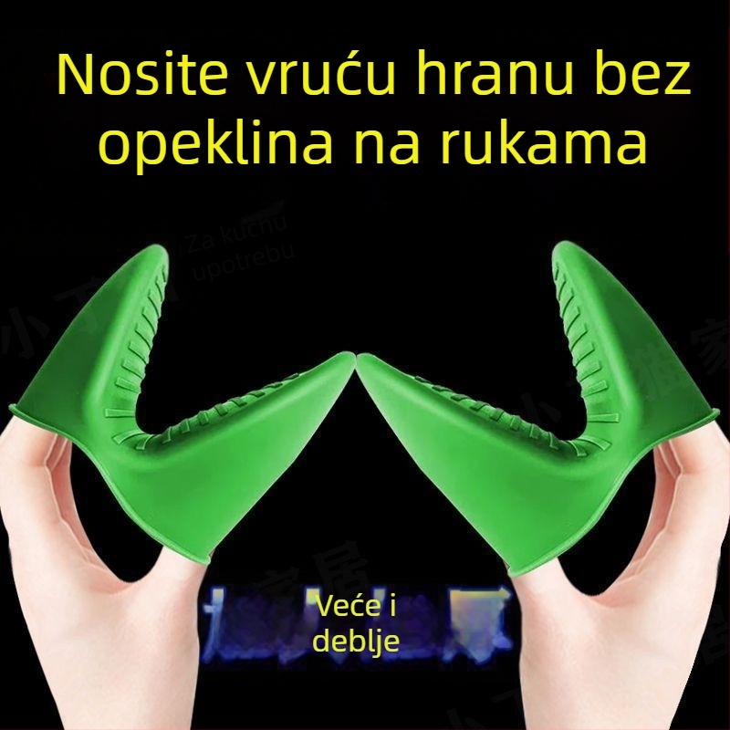 Guste silikonove rukavice za pećnicu, otporne na visoke temperature, za kućnu upotrebu, pogodne za pećnice, posude i mikrovalnu