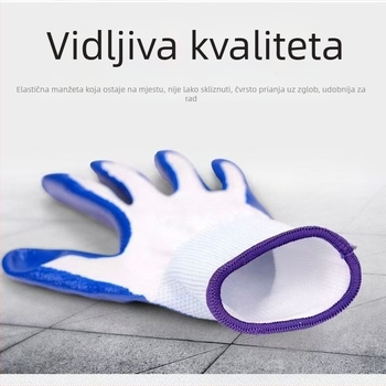 Rukavice za zaštitu na radu od najlona-nitrila, protuklizne, otporne na habanje, premaz gumom, težina 32,5 g