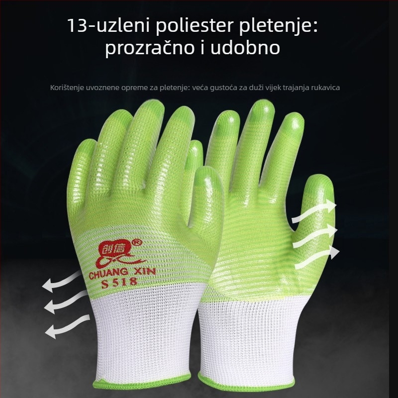 Industrijske zaštitne rukavice za posao, otporne na ulje i habanje, PVC premazane, protuklizne i vodootporne.