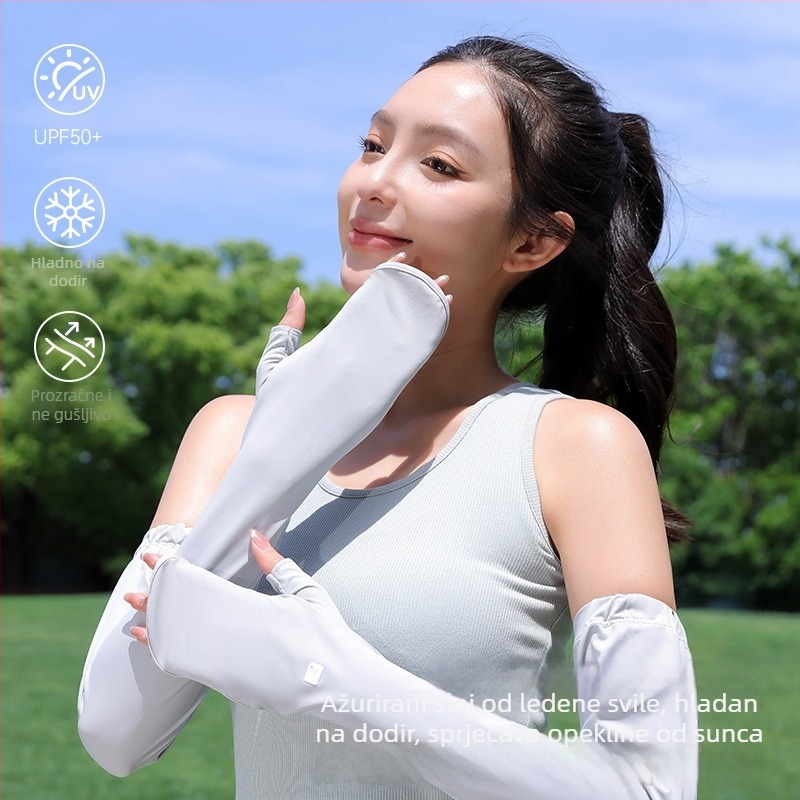 Rukavi za zaštitu UV za vožnju, Ice Silk hlađenje, najlon tkanina, ljeto