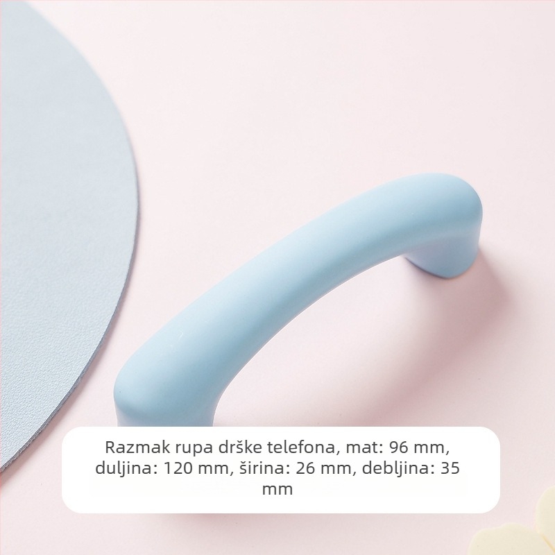 Keramička ručica za ormar s motivom oblaka, mat završetak, šarena dječja ručica za ormariće i ladice