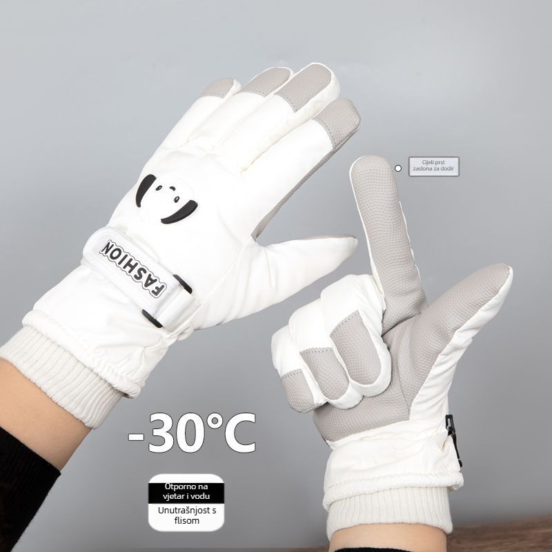 Ženske rukavice za vožnju biciklom i zimu, otporne na vjetar, vodootporne, s dodirnim zaslonom, pamuk-ice silk smjesa