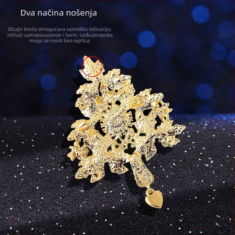 Broška sa snom anđela, emajlirani privjesak božićnog drveta, romboidni dizajn, legura, dijamantni završetak, zima 2022