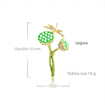 Broš Dragonfly Lotus s rhinestones za žene, pastoralni stil, legura, YN8336, Zima 2022, ukrasno